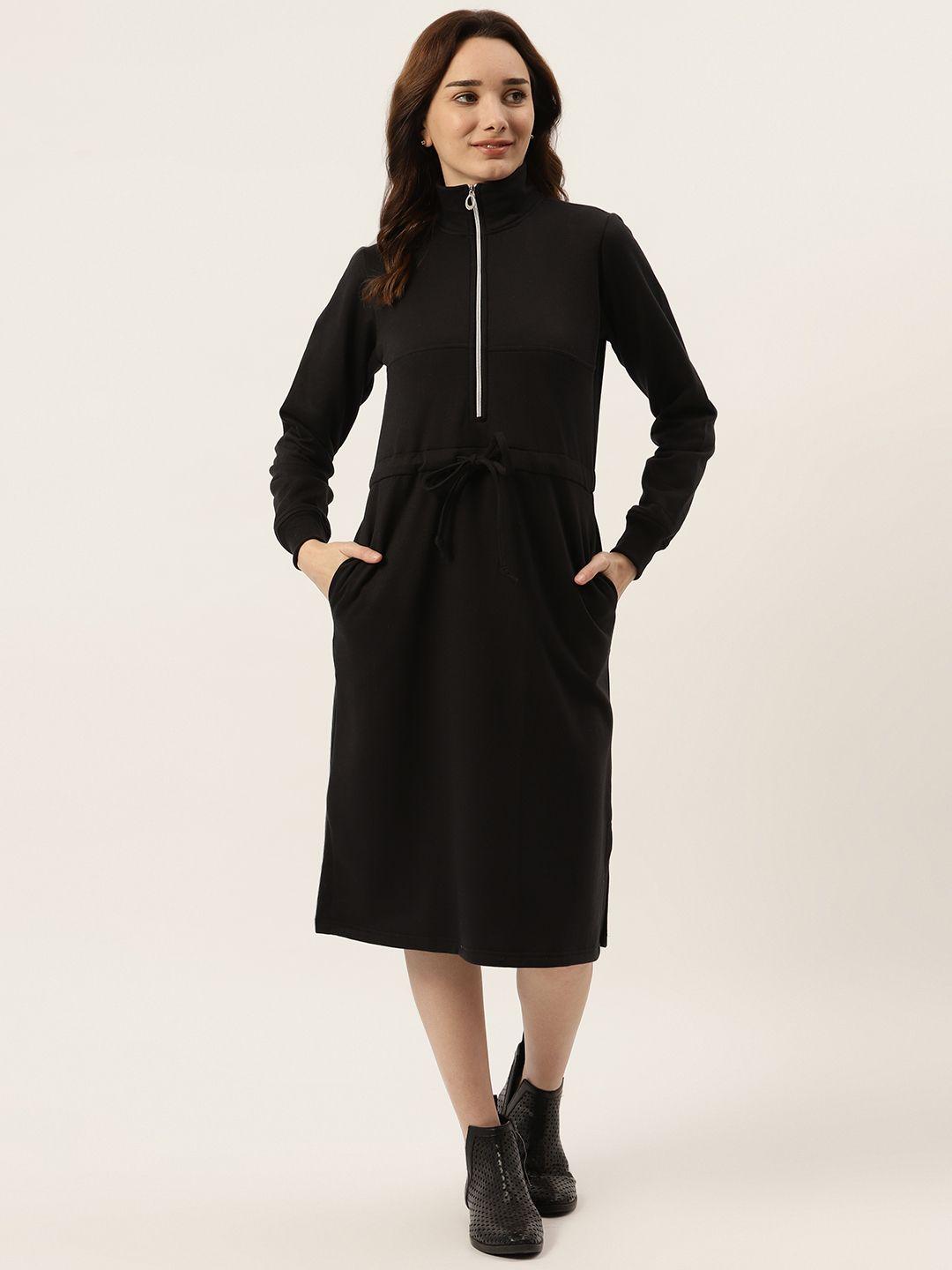 brinns black midi jumper dress