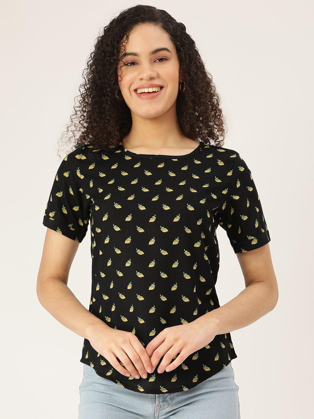 brinns black print top