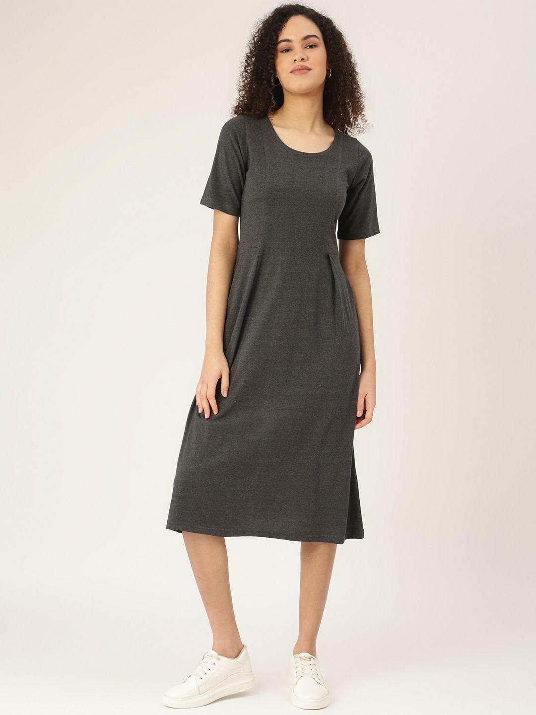 brinns charcoal grey midi dress