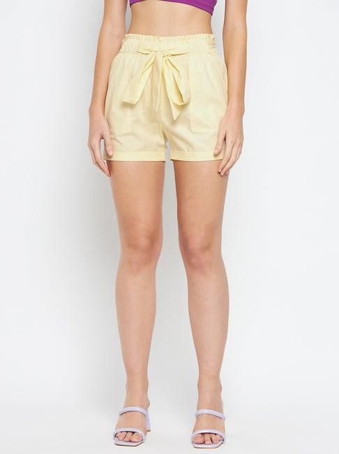 brinns cream cotton shorts