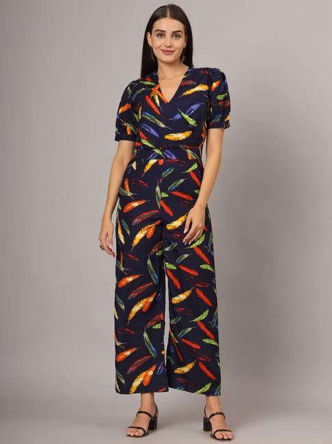 brinns dark navy printed jumpsuit