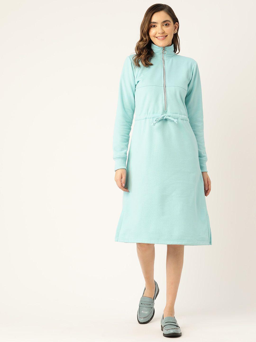 brinns fleece high neck a-line dress