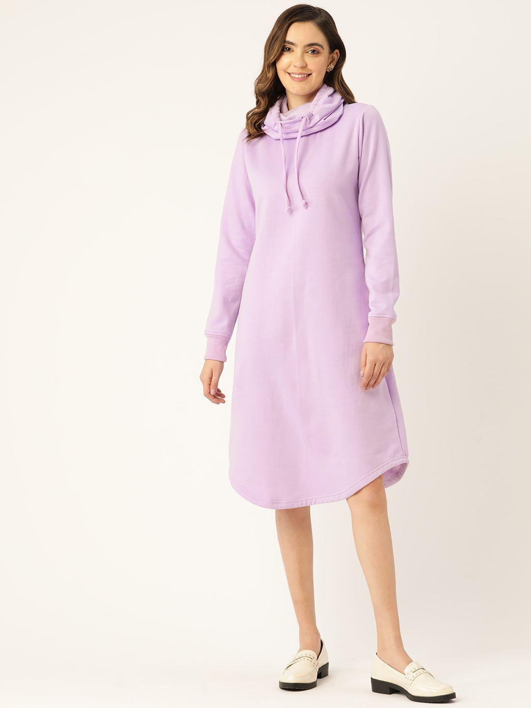 brinns fleece hooded a-line dress