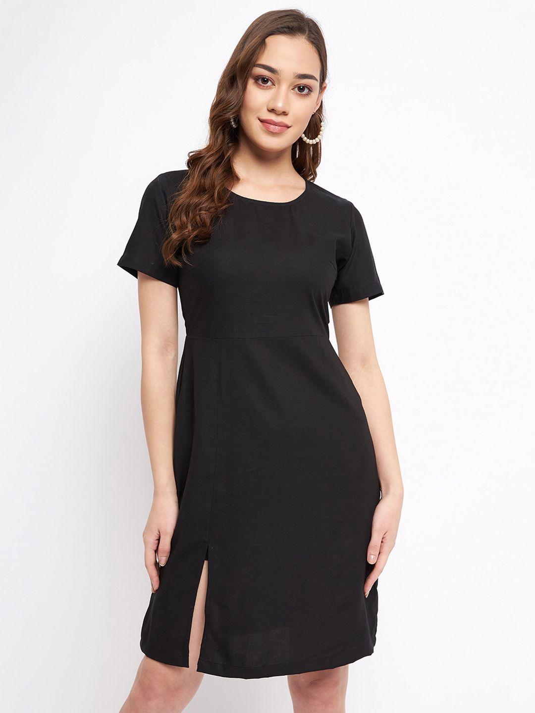 brinns front slit sheath dress