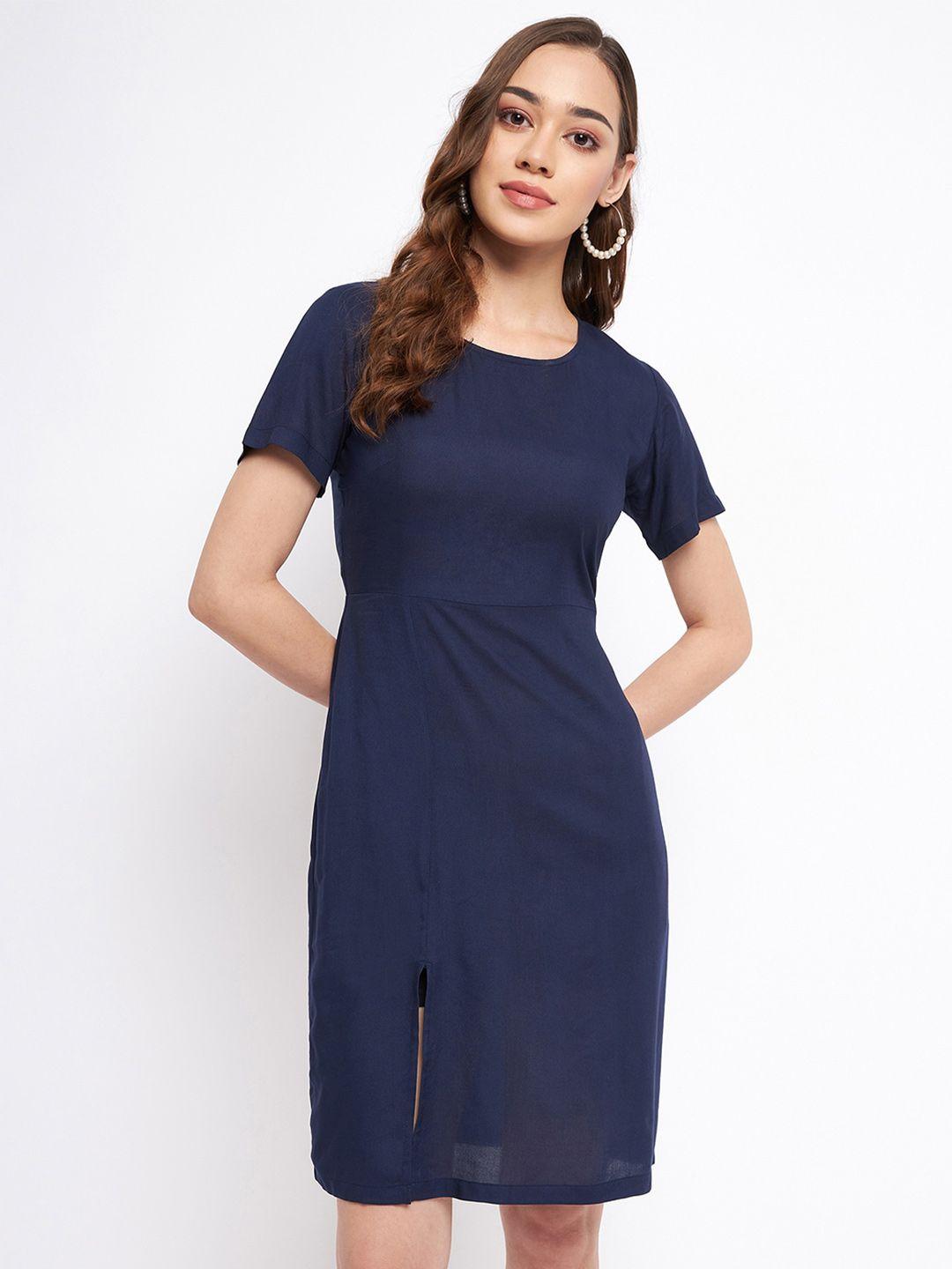 brinns front slit sheath dress