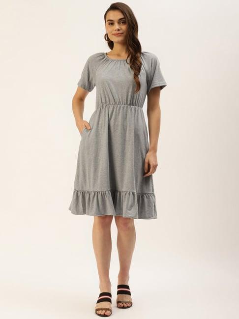 brinns grey midi a line dress