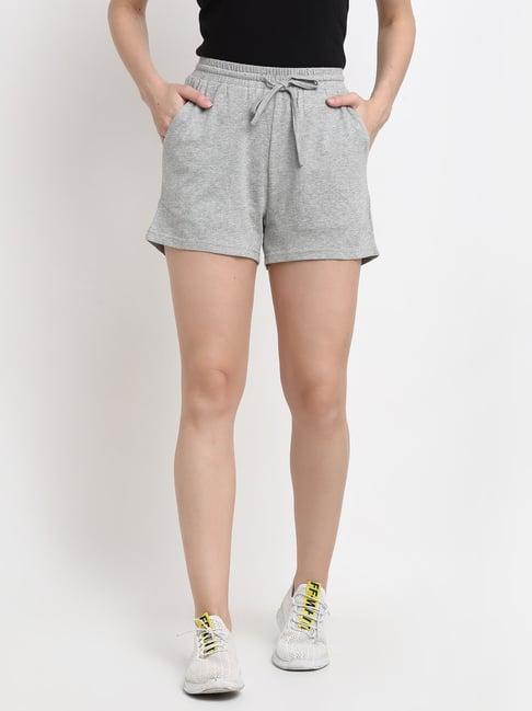 brinns light grey regular fit mid rise shorts