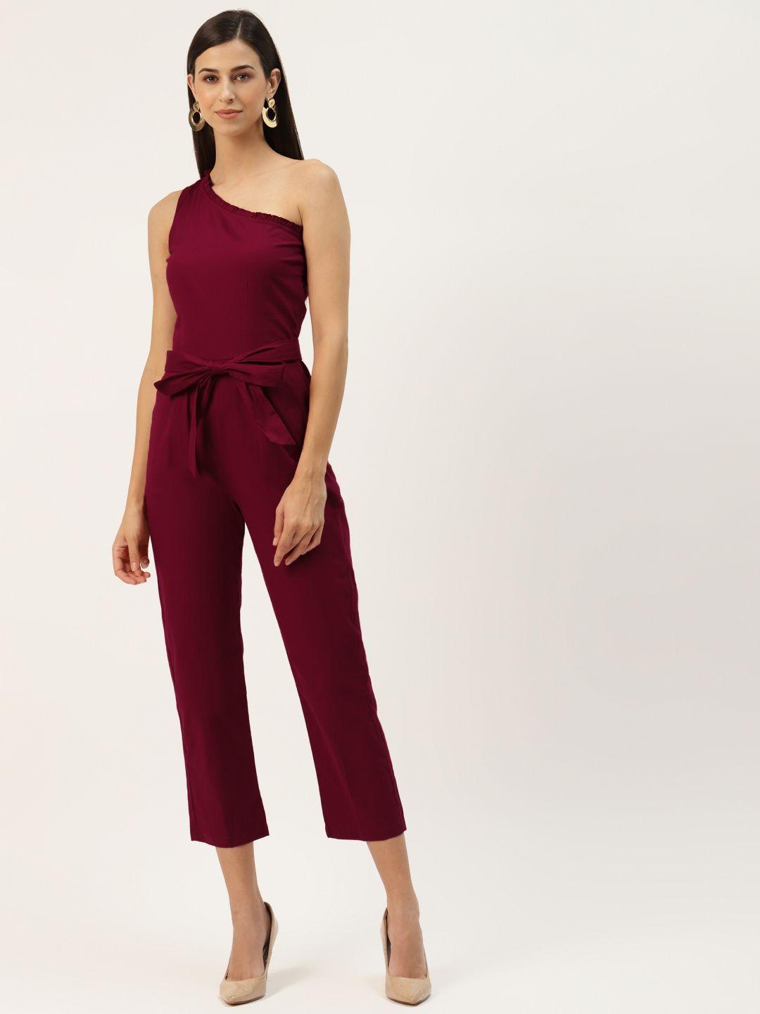 brinns maroon basic jumpsuit