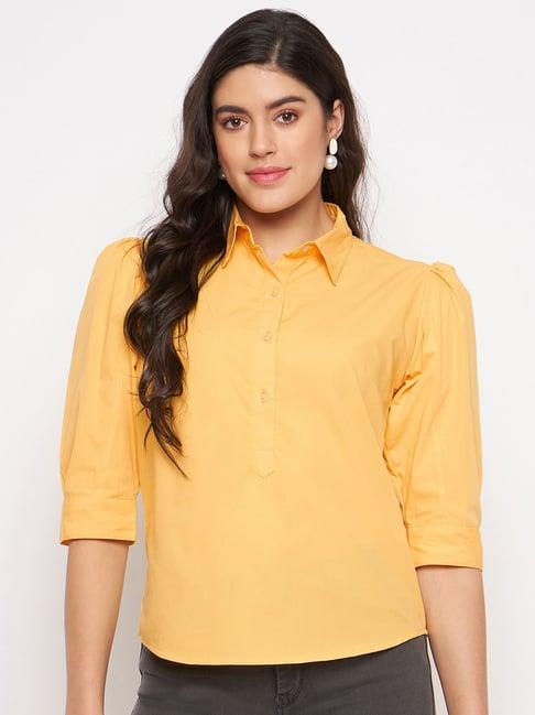 brinns mustard casual shirt