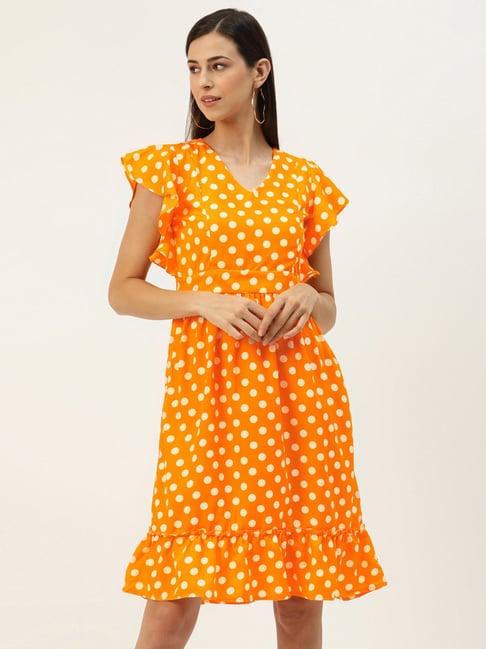 brinns mustard printed a line dress