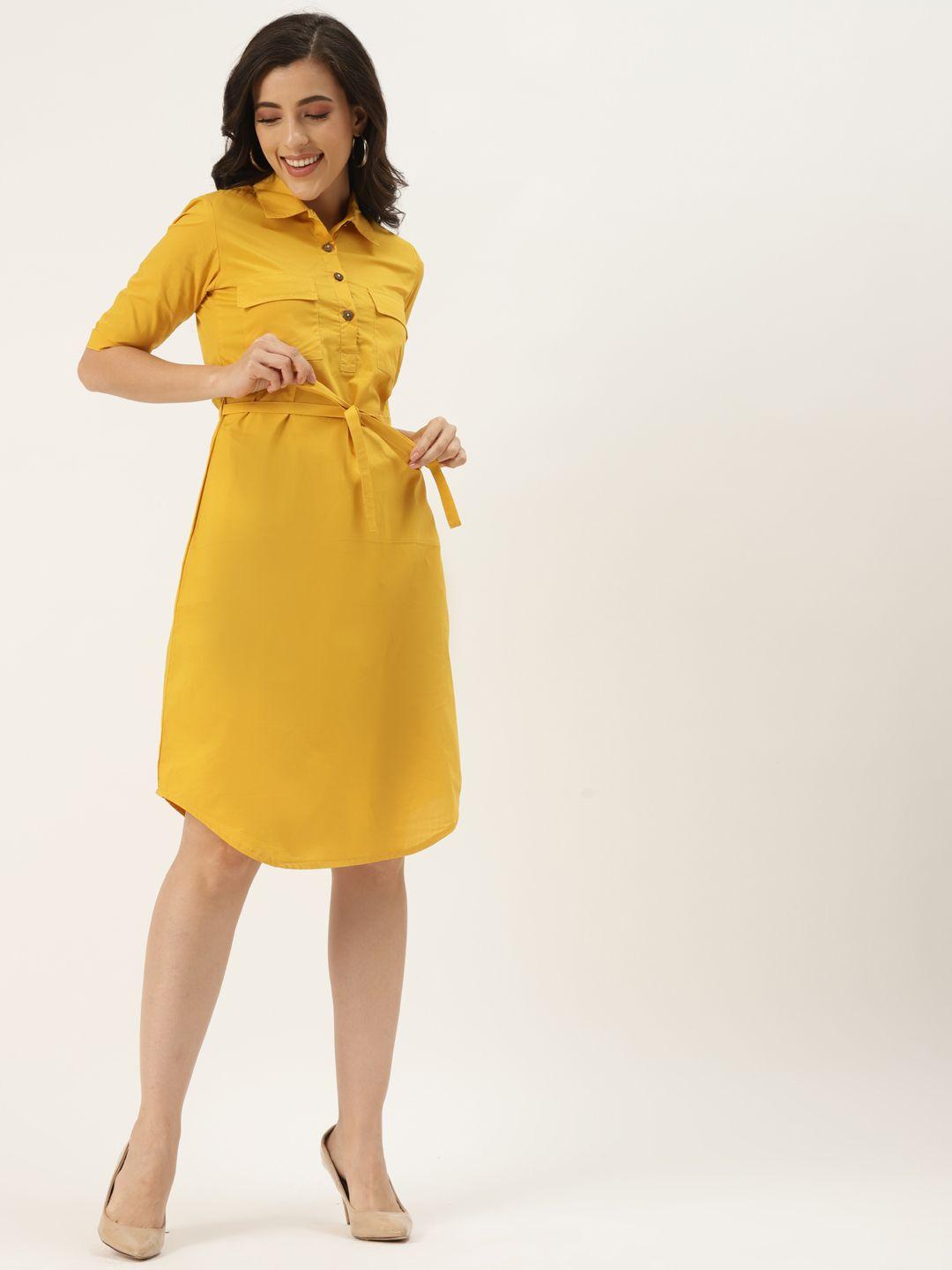 brinns mustard yellow a-line dress