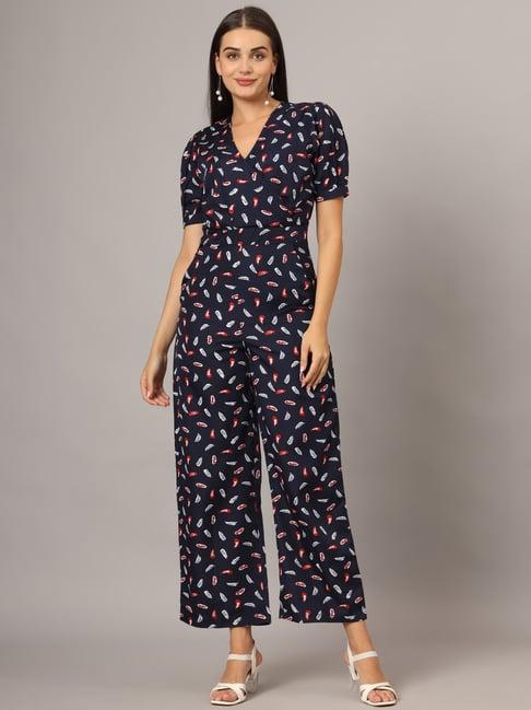 brinns navy printed jumpsuit