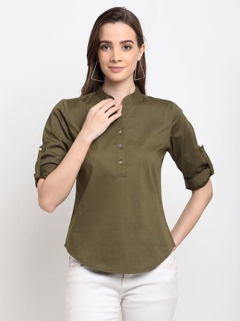 brinns olive a-line top