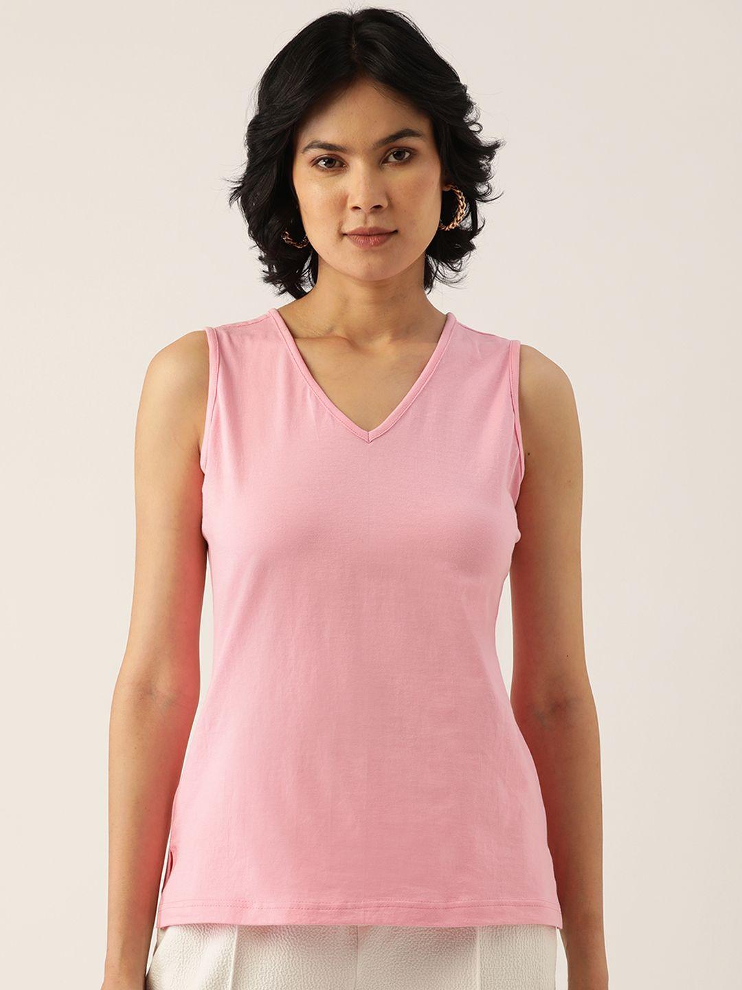 brinns pink v-neck top