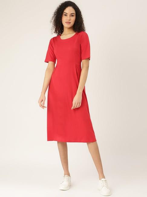 brinns red midi dress