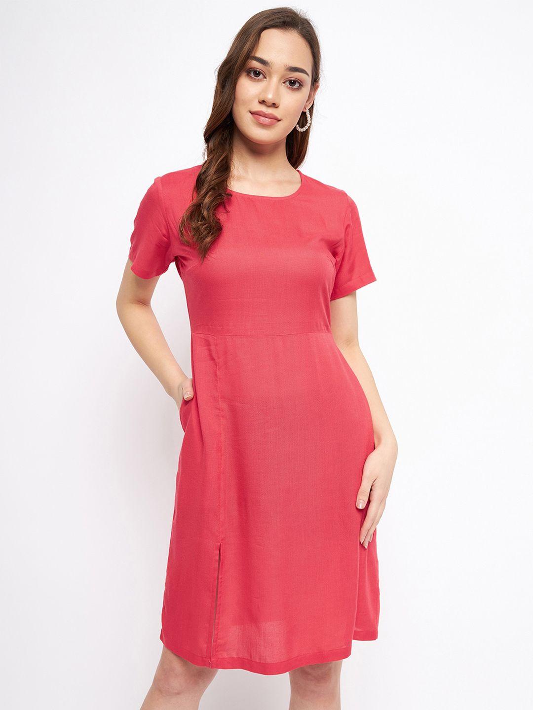 brinns round neck a-line dress