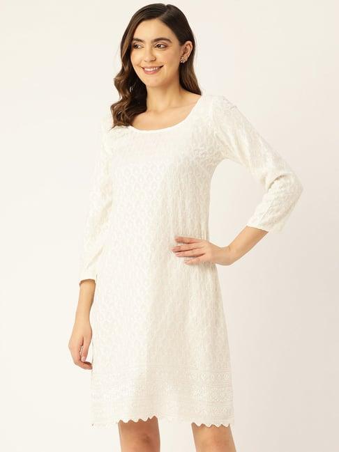 brinns white embellished a line dress