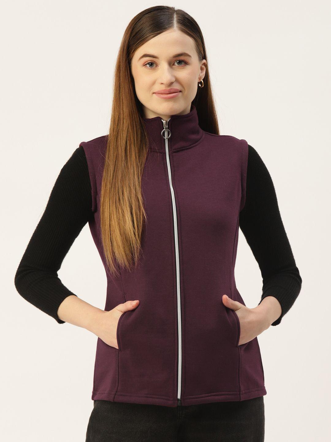 brinns women burgundy solid sweatshirt