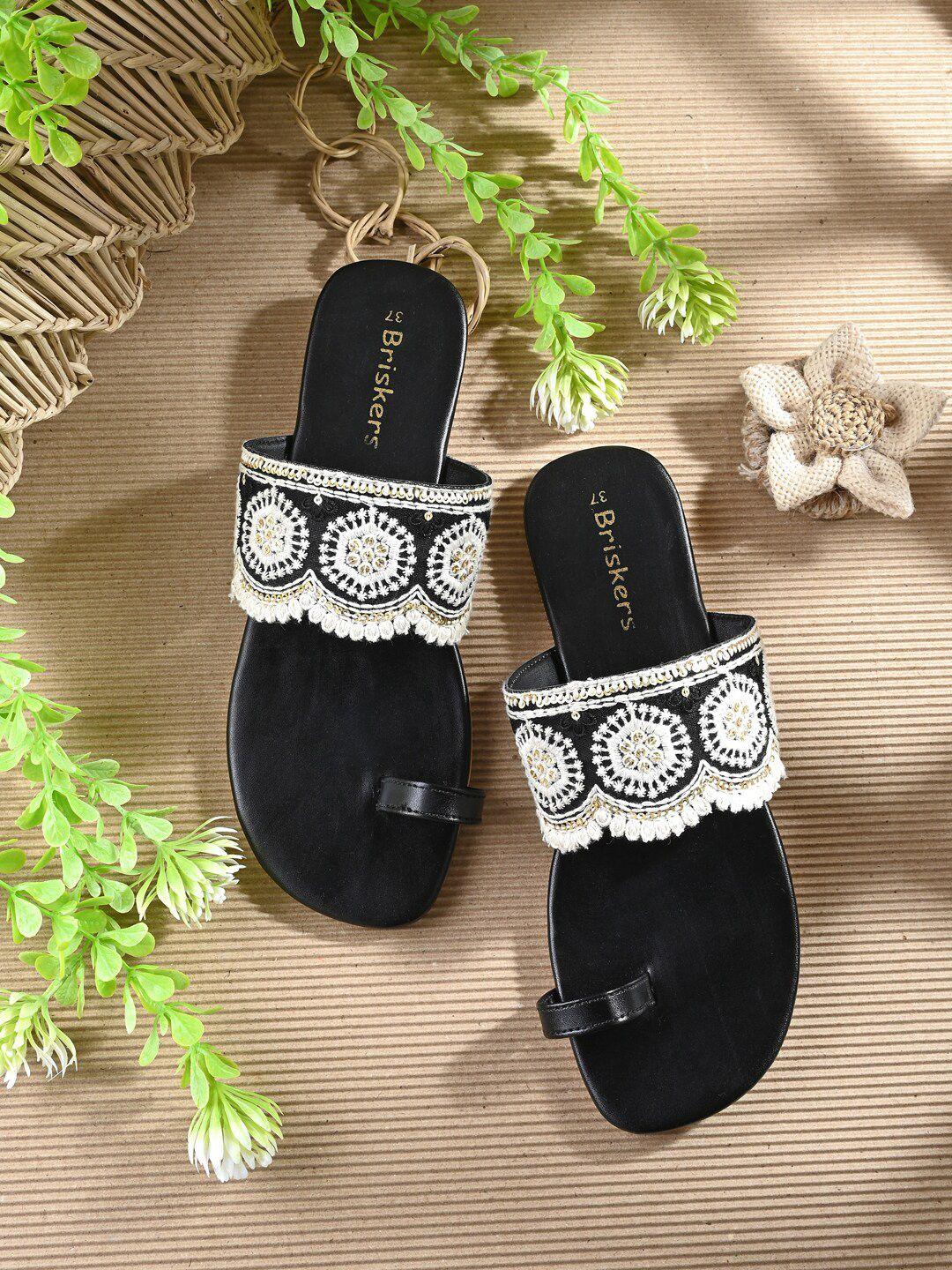 briskers embroidered ethnic one toe flats