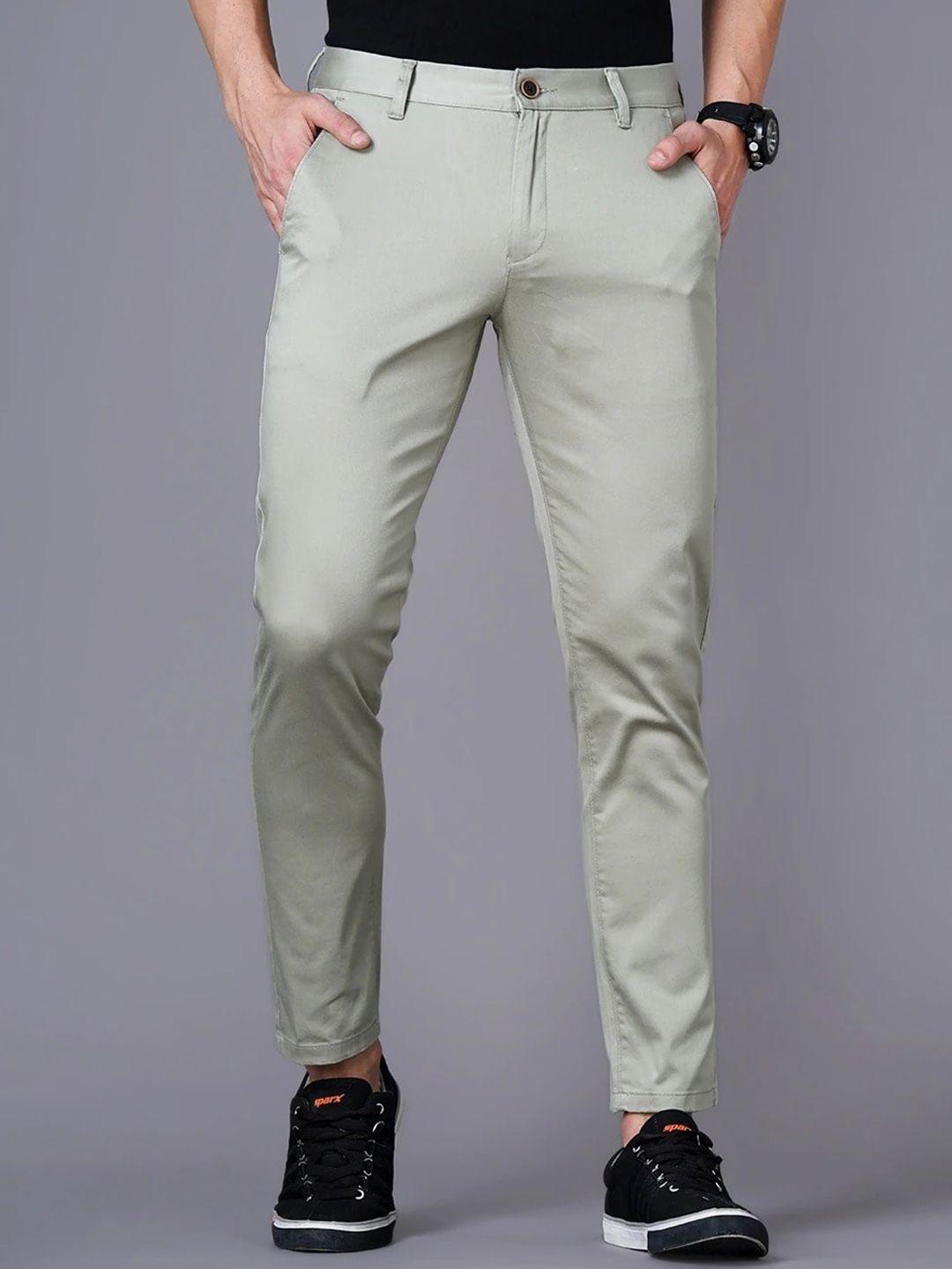 british club men smart slim fit low rise trousers