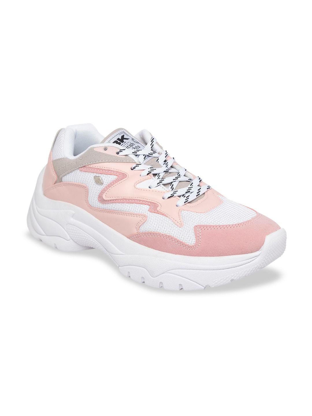 british knights men pink & white colourblocked sneakers