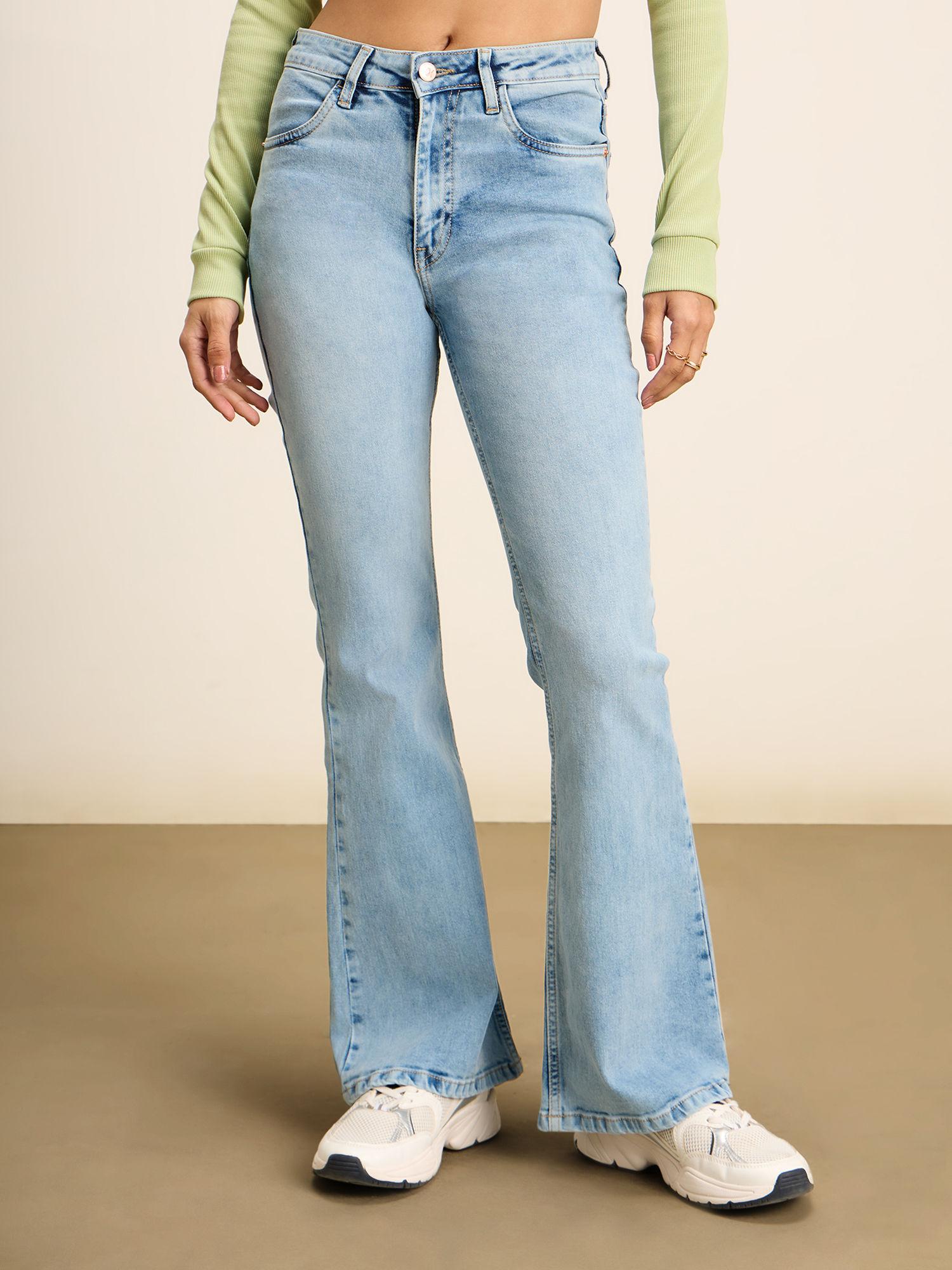 britney light blue bootcut high waist denims