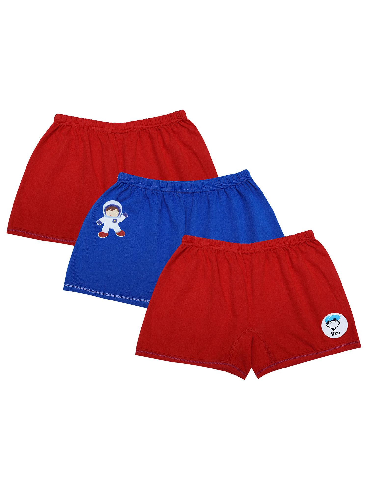 bro boys brief trunks astronaut applique bio washed soft cotton (pack of 3)