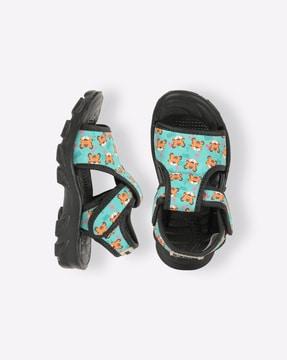 bro lion print sandals with velcro fastening