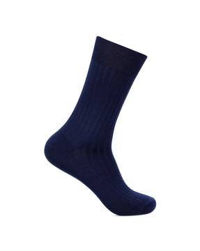 bro9205-navy knitted self-striped everyday socks