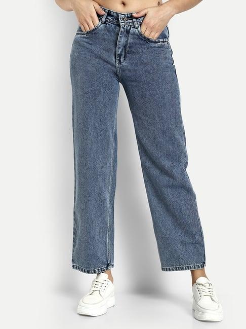 broadstar blue relaxed fit high rise jeans