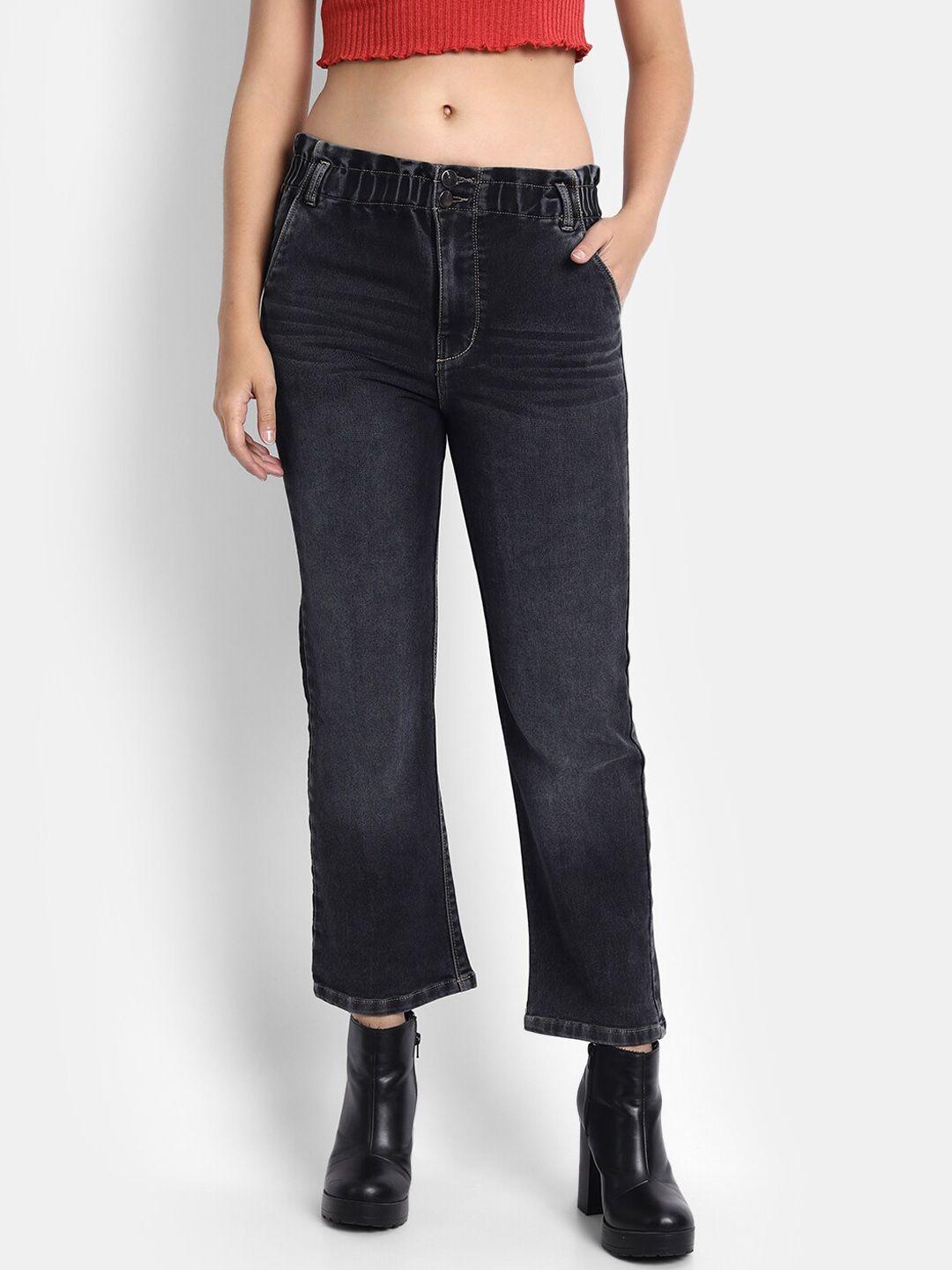 broadstar women black slim fit light fade stretchable cotton  jeans