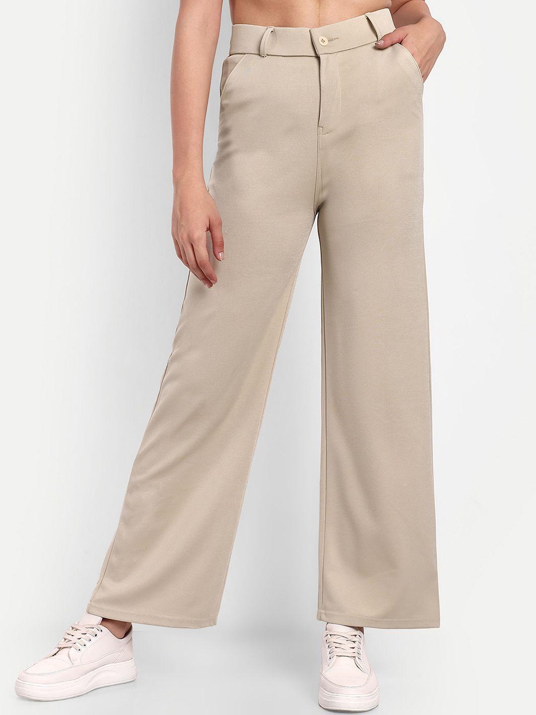 broadstar women loose fit high-rise parallel trousers
