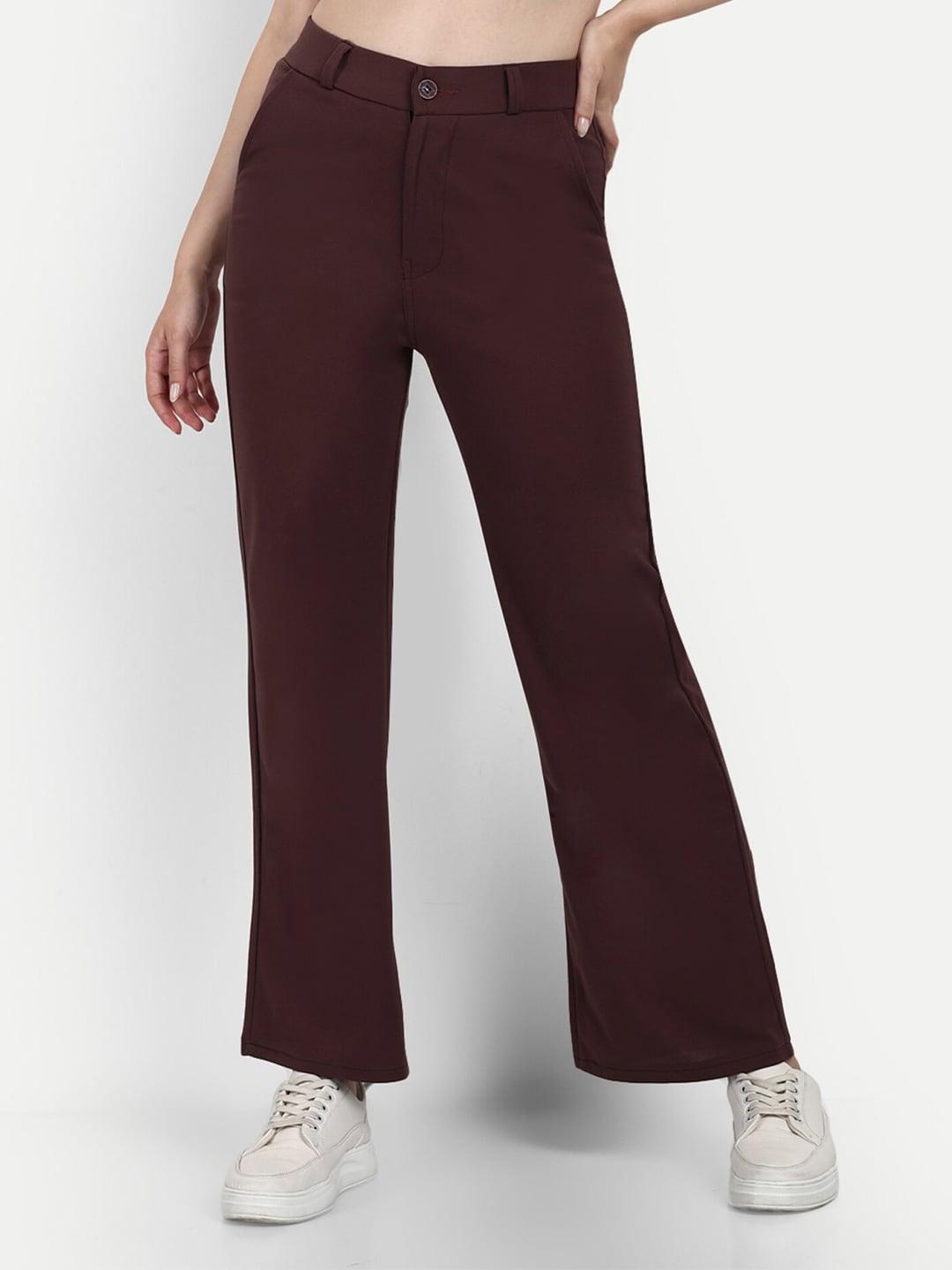 broadstar women smart loose fit high-rise cotton trousers