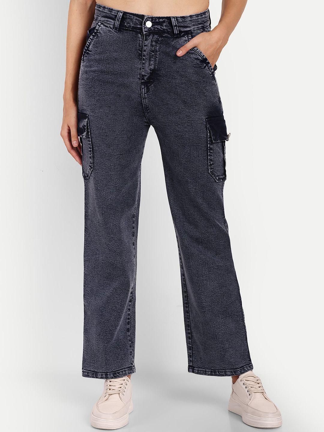 broadstar women smart wide leg high-rise stretchable jeans