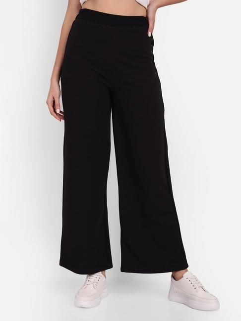 broadstar black relaxed fit high rise trousers