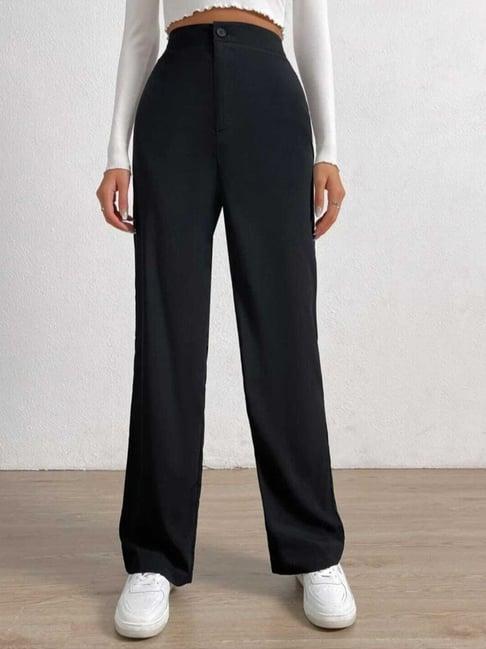 broadstar black relaxed fit trousers