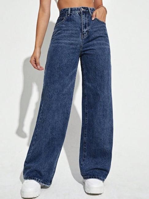broadstar blue relaxed fit high rise jeans