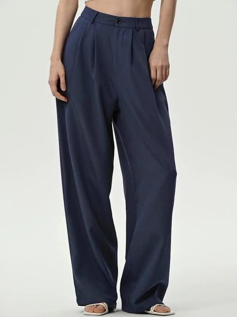 broadstar navy relaxed fit trousers