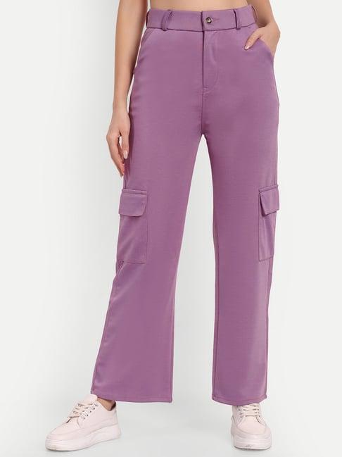 broadstar violet straight fit high rise cargos