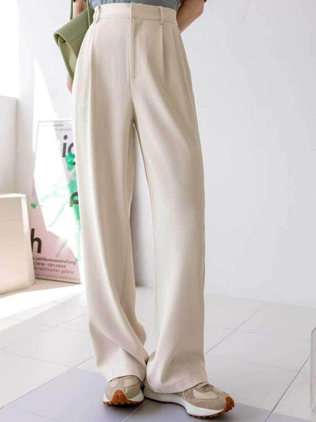 broadstar women smart loose fit easy wash stretchable cotton parallel trousers