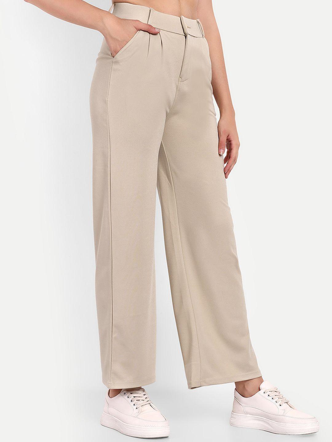 broadstar women smart loose fit high-rise parallel trousers