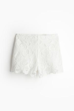 broderie anglaise mini shorts