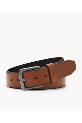 brody leather mens casual single side belt - brown