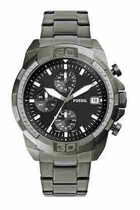 bronson 44 mm black dial stainless steel chronograph watch for men - fs5852