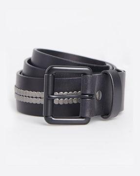 bronson leather belt with metal studs