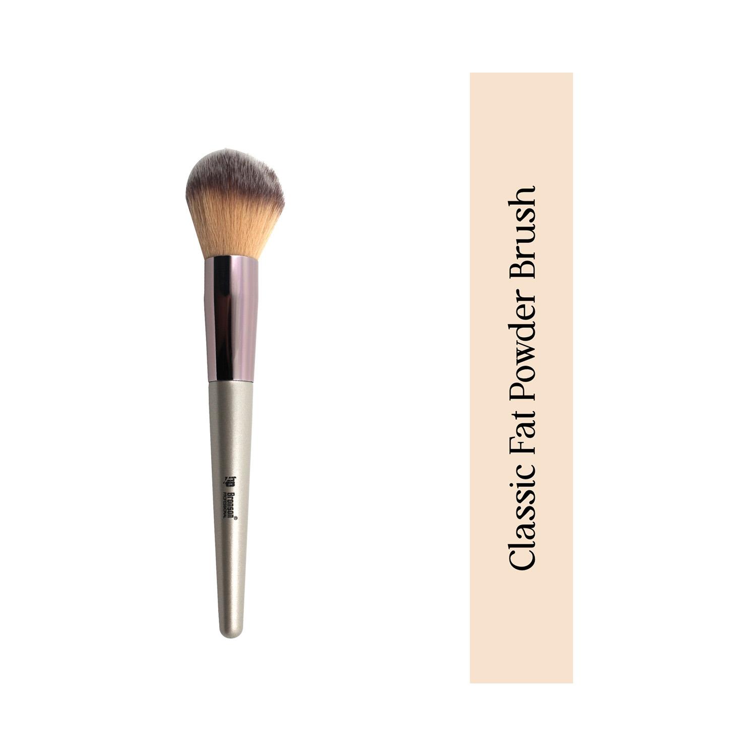 bronson professional classic fat powder makeup brush - silver, pink