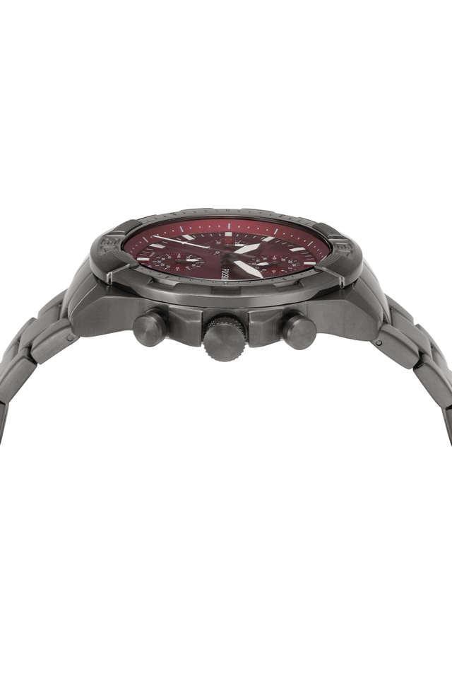 bronson 44 mm burgundy dial stainless steel chronograph watch for men - fs6017i