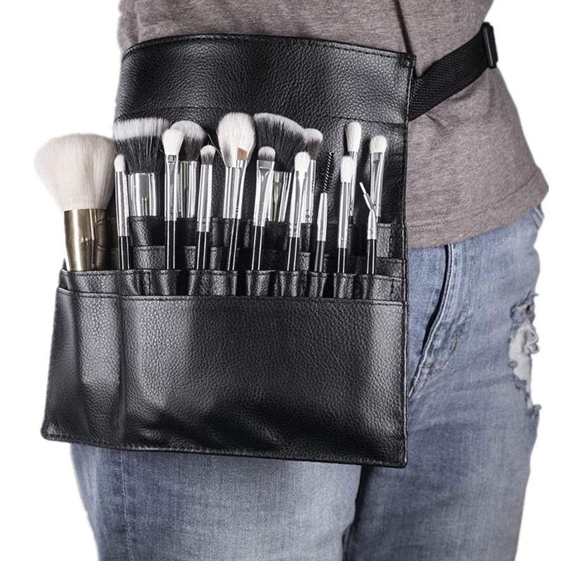 bronson professional makeup brush pouch belt waist shoulder strap organizer - 22 pockets