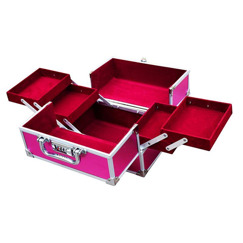 bronson professional makeup vanity trousseau box faux leather finish (multi-color)