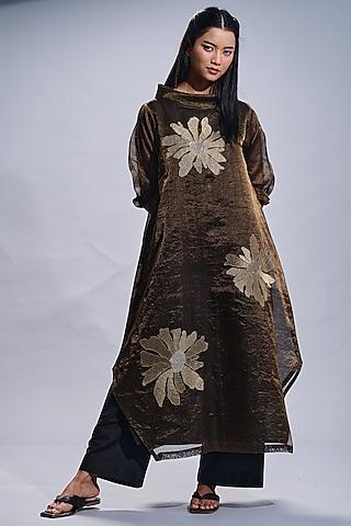 bronze embroidered tunic set